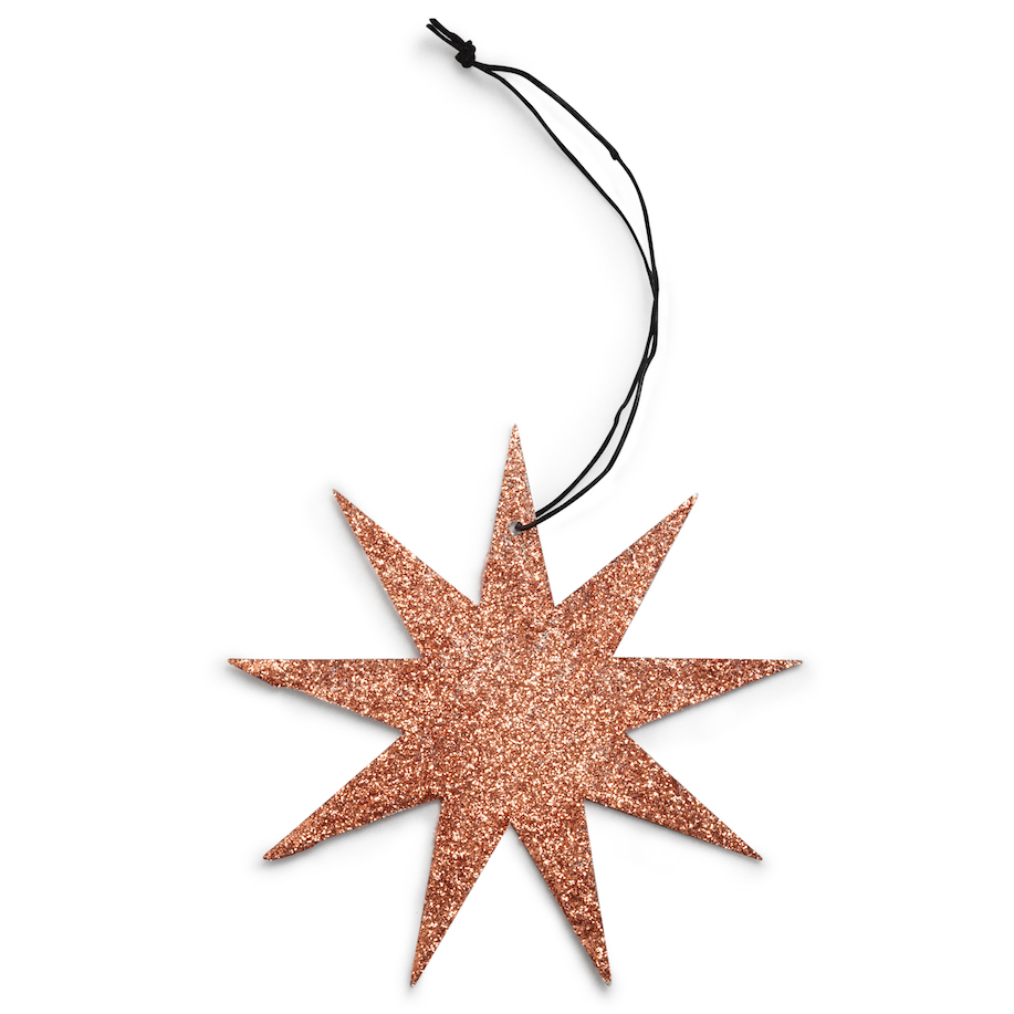 Decorations-Copper Glitter Star