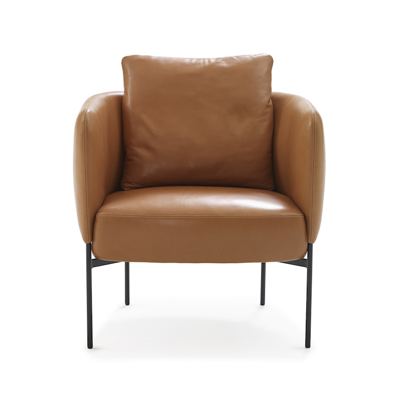 Bonnet Club lounge chair, aniline leather