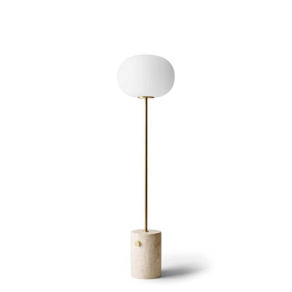 JWDA floor lamp, travertine – brushed brass