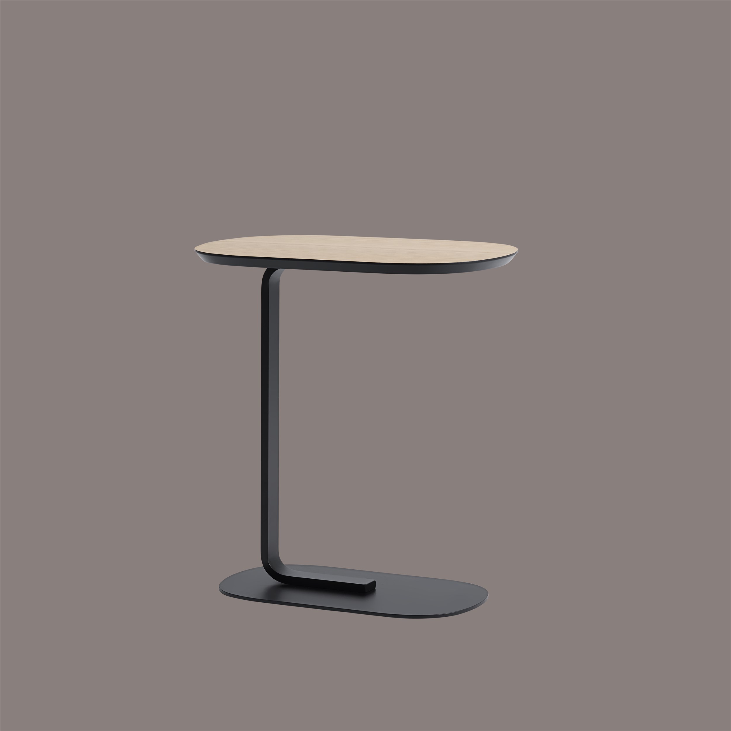 Relate Side Table, H60.5cm Oak and Black