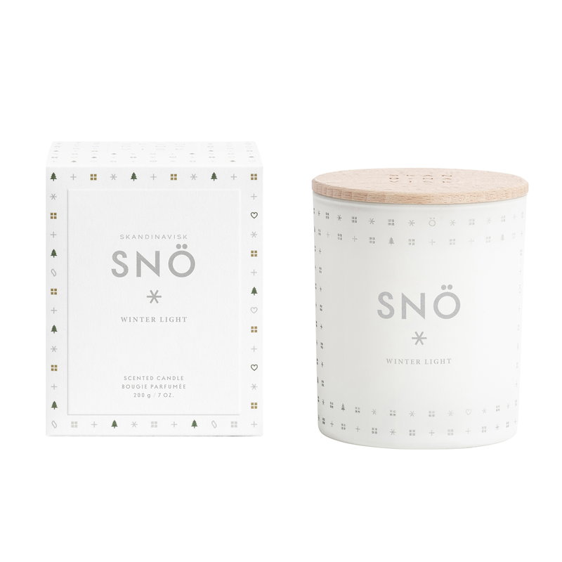 Scented Winter candle with lid, SNÖ