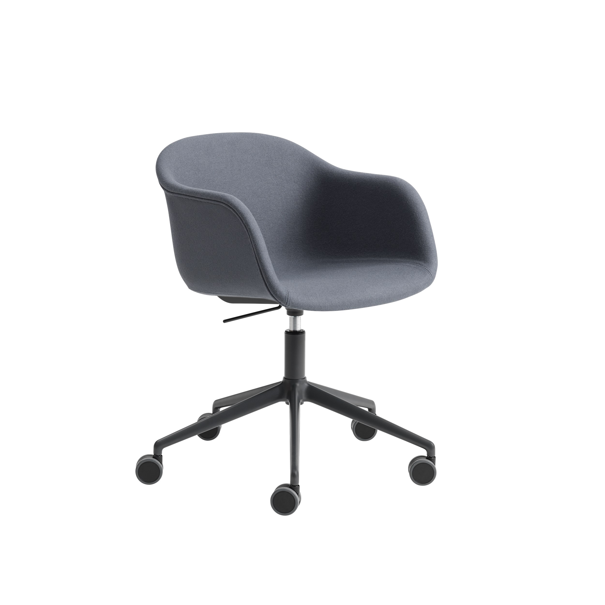Fiber Swivel Armchair with castors and gas lift