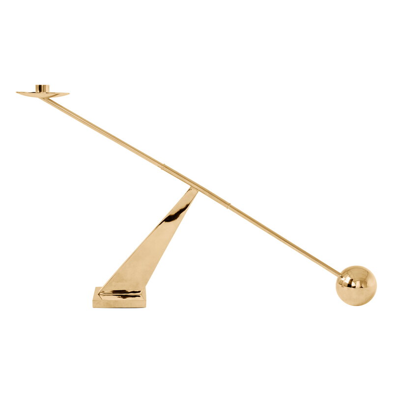 Interconnect candle holder, polished brass