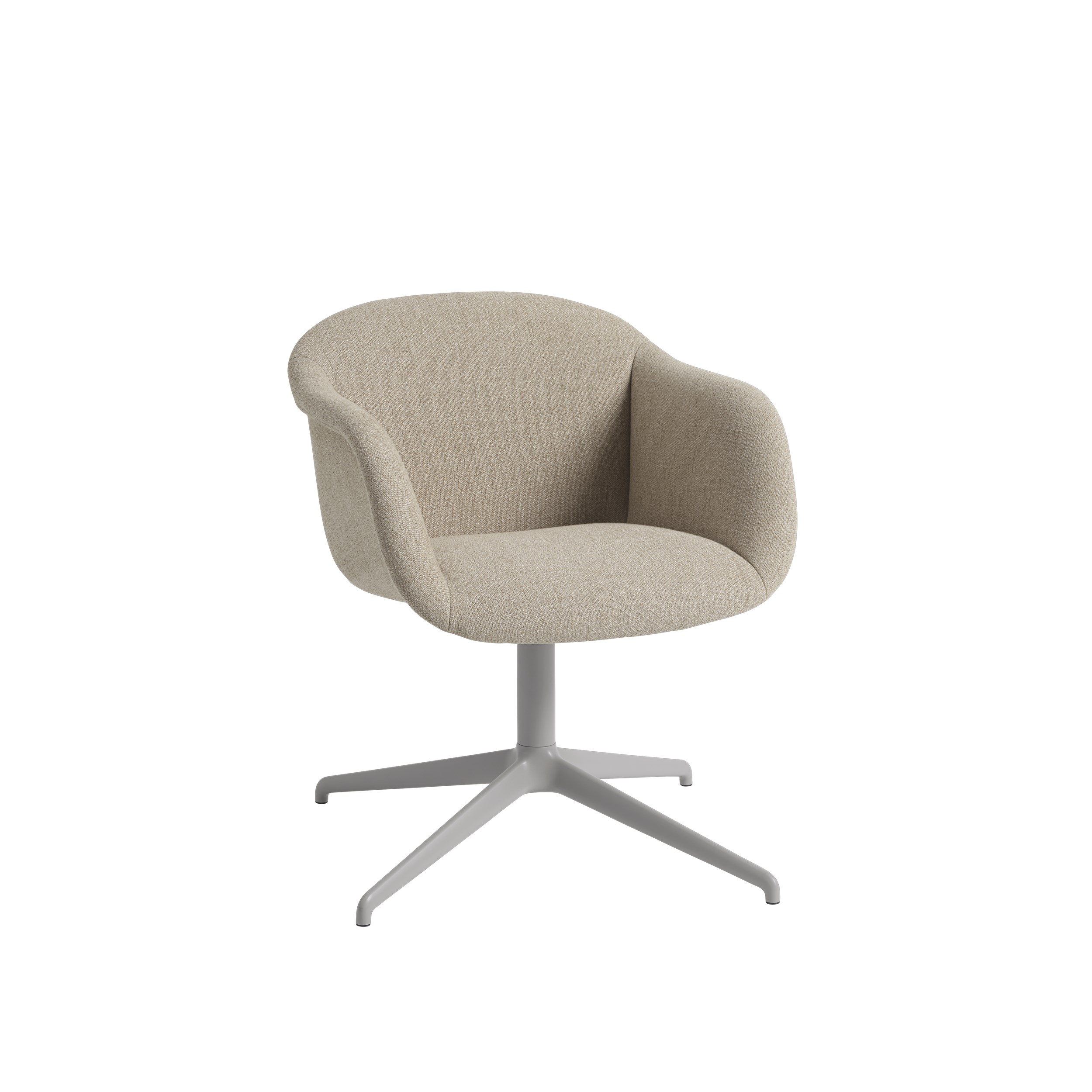Fiber SOFT Swivel Chair in Fabric and Leather